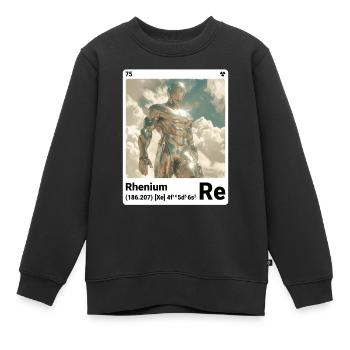 AI am Rhenium (at) Stilelement periodisch - Kinder Premium Organic Sweatshirt - Schwarz - Vorne - AI Model Kid Female (0cm)