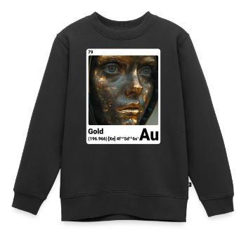 AI am Gold (at) Stilelement periodisch - Kinder Premium Organic Sweatshirt - Schwarz - Vorne - AI Model Kid Female (0cm)