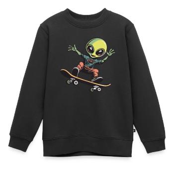 Skater Alien - Kids Premium Organic Sweatshirt - black - Front - AI Model Kid Female (0cm)