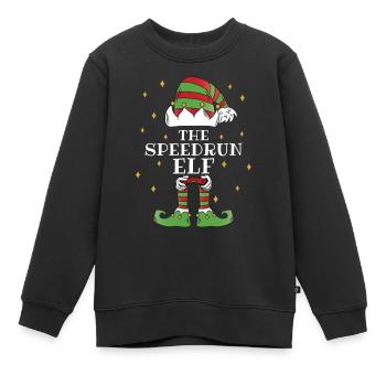 The Speedrun-Elf – Fast-paced through the season - Kids Premium Organic Sweatshirt - black - Front - AI Model Kid Female (0cm)