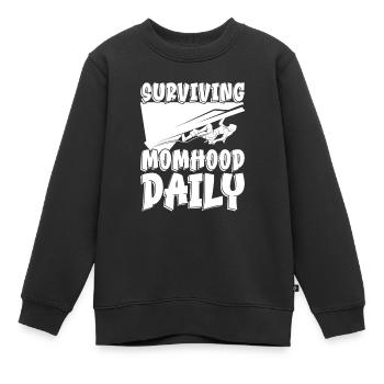 Mama Mutter Klettern Kletternde Mutterschaft - Kinder Premium Organic Sweatshirt - Schwarz - Vorne - AI Model Kid Female (0cm)