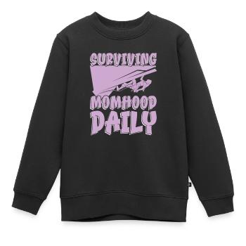 Mama Mutter Klettern Kletternde Mutterschaft - Kinder Premium Organic Sweatshirt - Schwarz - Vorne - AI Model Kid Female (0cm)