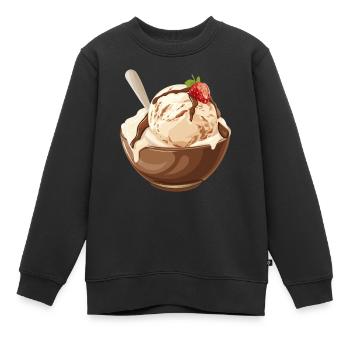Vanilleeis Mit Schokosoße Genuss - Kinder Premium Organic Sweatshirt - Schwarz - Vorne - AI Model Kid Female (0cm)