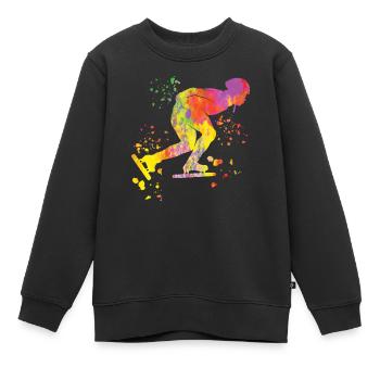 Patineuse de vitesse Sportswoman Patinage de vitesse - Sweat Premium enfant bio - noir - Devant - AI Model Kid Female (0cm)