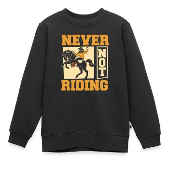 Cowboy de rodéo - Sweat Premium enfant bio - noir - Devant - AI Model Kid Female (0cm)