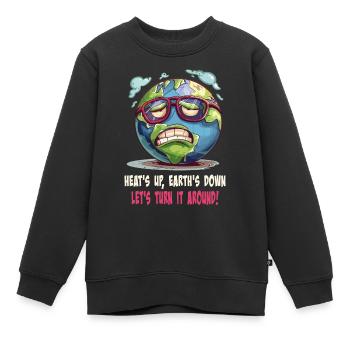 Heats Up Earths Down Lets Turn It Around - Kids Premium Organic Sweatshirt - black - Front - AI Model Kid Female (0cm)