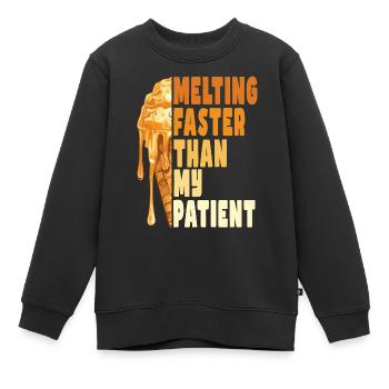 Fondre plus vite que ma patience - Sweat Premium enfant bio - noir - Devant - AI Model Kid Female (0cm)