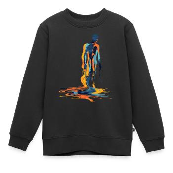 Farbexplosion Menschliche Silhouette - Kinder Premium Organic Sweatshirt - Schwarz - Vorne - AI Model Kid Female (0cm)