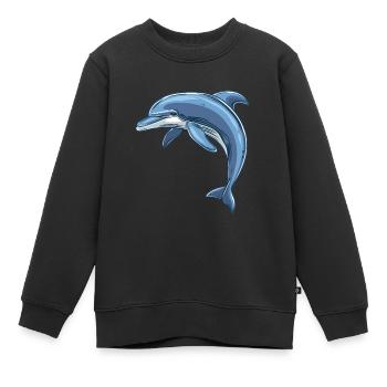 Dolphin - Kids Premium Organic Sweatshirt - black - Front - AI Model Kid Female (0cm)