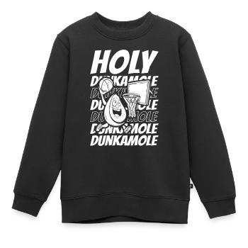 Basketball Basketballer Avocado Holy Dunkamole - Kinder Premium Organic Sweatshirt - Schwarz - Vorne - AI Model Kid Female (0cm)