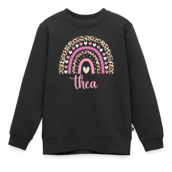 Thea Regenbogen Name Geburtstag Thea - Kinder Premium Organic Sweatshirt - Schwarz - Vorne - AI Model Kid Female (0cm)