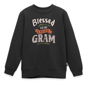 Bless To Be Called Gram - Muttertag - Kinder Premium Organic Sweatshirt - Schwarz - Vorne - AI Model Kid Female (0cm)