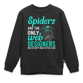 Tarentule Terrarium Amphibian Spider - Sweat Premium enfant bio - noir - Devant - AI Model Kid Female (0cm)