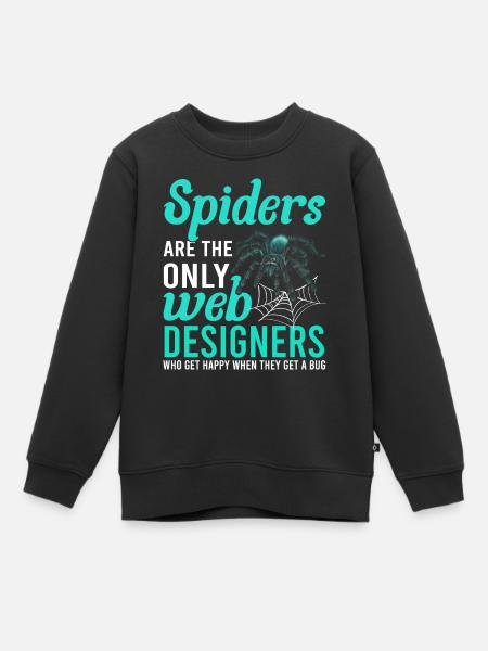 Vogelspinne Tarantula Terraristik Amphibie Spinne - Kinder Premium Organic Sweatshirt - Schwarz