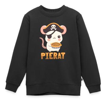 Piraten-Ratte mit Kuchen - Kinder Premium Organic Sweatshirt - Schwarz - Vorne - AI Model Kid Female (0cm)