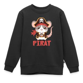 Piraten-Ratte - Kinder Premium Organic Sweatshirt - Schwarz - Vorne - AI Model Kid Female (0cm)