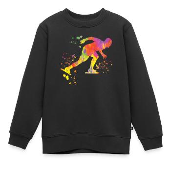 Patineuse de vitesse Sportswoman Patinage de vitesse - Sweat Premium enfant bio - noir - Devant - AI Model Kid Female (0cm)