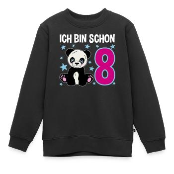Acht Jahre – Pandastarker Tag - Kinder Premium Organic Sweatshirt - Schwarz - Vorne - AI Model Kid Female (0cm)