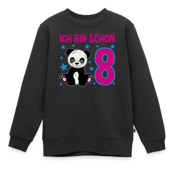 Acht Jahre – Pandastarker Tag - Kinder Premium Organic Sweatshirt - Schwarz - Vorne - AI Model Kid Female (0cm)