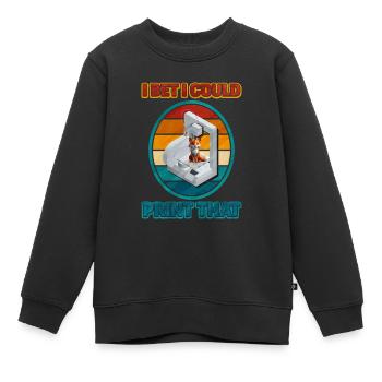 Impression 3D - Sweat Premium enfant bio - noir - Devant - AI Model Kid Female (0cm)