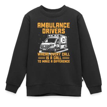 Krankenwagenfahrer, bei denen jeder Anruf ein Anruf ist EMS D - Kinder Premium Organic Sweatshirt - Schwarz - Vorne - AI Model Kid Female (0cm)