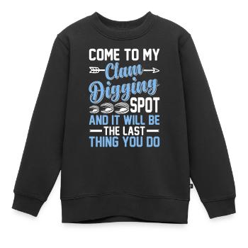 Creuser des moules avec enthousiasme pour les moules - Sweat Premium enfant bio - noir - Devant - AI Model Kid Female (0cm)