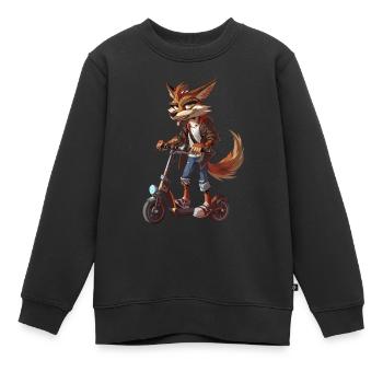 Kojotenroller - Kinder Premium Organic Sweatshirt - Schwarz - Vorne - AI Model Kid Female (0cm)