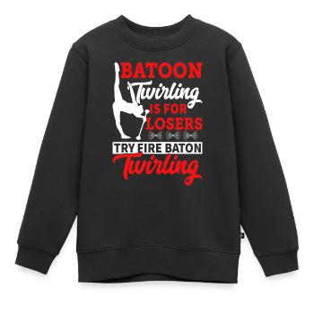 Rouler des matraques, c’est pour les perdants. - Sweat Premium enfant bio - noir - Devant - AI Model Kid Female (0cm)