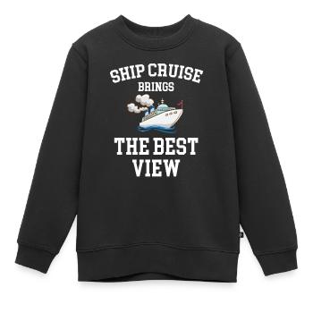 Schiffskreuzfahrt Bringt Die Beste Aussicht - Kinder Premium Organic Sweatshirt - Schwarz - Vorne - AI Model Kid Female (0cm)