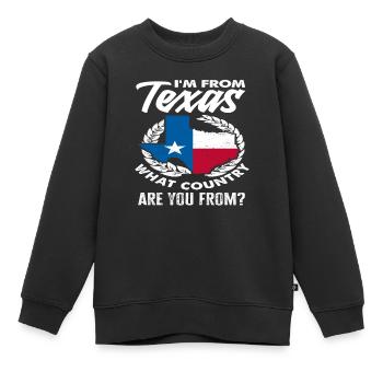 Texas Herkunft Texaner - Kinder Premium Organic Sweatshirt - Schwarz - Vorne - AI Model Kid Female (0cm)