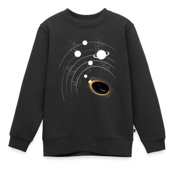 Aspirateur Robot Aspirateur Space Stars - Sweat Premium enfant bio - noir - Devant - AI Model Kid Female (0cm)