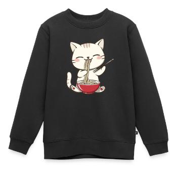 Ramen aux nouilles de chat en kawaii - Sweat Premium enfant bio - noir - Devant - AI Model Kid Female (0cm)
