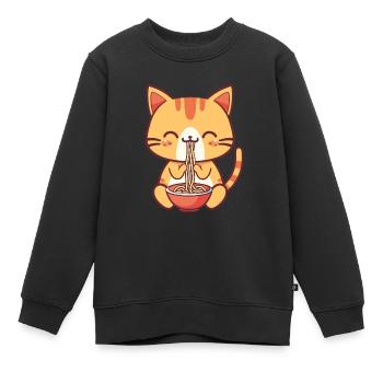 Ramen aux nouilles de chat en kawaii - Sweat Premium enfant bio - noir - Devant - AI Model Kid Female (0cm)