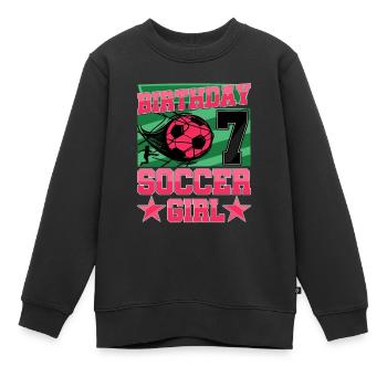 7th birthday Girl Soccer 7 Years Old Gifts - Kinder Premium Organic Sweatshirt - Schwarz - Vorne - AI Model Kid Female (0cm)