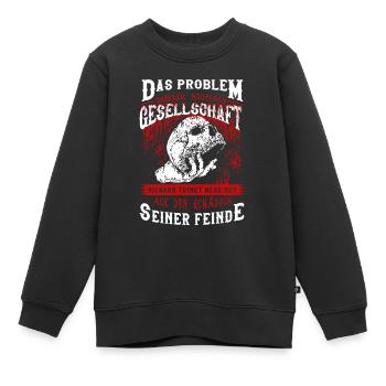 Wikinger Tshirt Viking Valhalla Walhalla Gott Odin - Kinder Premium Organic Sweatshirt - Schwarz - Vorne - AI Model Kid Female (0cm)