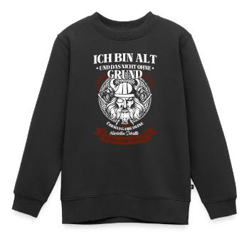 Wikinger Tshirt Viking Valhalla Walhalla Gott Odin - Kinder Premium Organic Sweatshirt - Schwarz - Vorne - AI Model Kid Female (0cm)