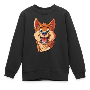 Spitz finlandais | Spitz finlandais | Illustration de dessin animé - Sweat Premium enfant bio - noir - Devant - AI Model Kid Female (0cm)
