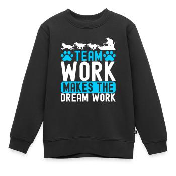 Chiens de traîneau - Sweat Premium enfant bio - noir - Devant - AI Model Kid Female (0cm)