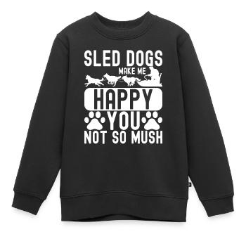 Traîneau Chiens de traîneau - Sweat Premium enfant bio - noir - Devant - AI Model Kid Female (0cm)