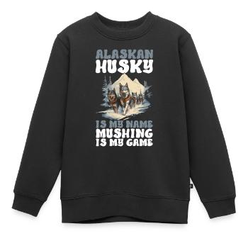 Traîneau Chiens de traîneau - Sweat Premium enfant bio - noir - Devant - AI Model Kid Female (0cm)