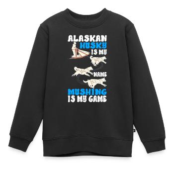 Traîneau Chiens de traîneau - Sweat Premium enfant bio - noir - Devant - AI Model Kid Female (0cm)
