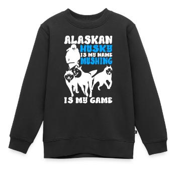 Traîneau Chiens de traîneau - Sweat Premium enfant bio - noir - Devant - AI Model Kid Female (0cm)