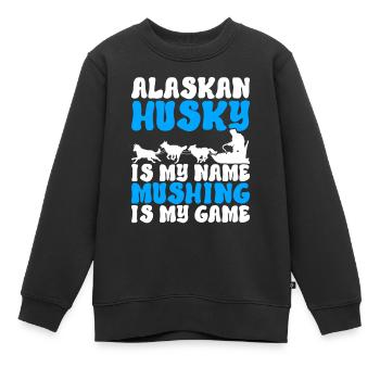 Traîneau Chiens de traîneau - Sweat Premium enfant bio - noir - Devant - AI Model Kid Female (0cm)