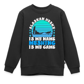 Traîneau Chiens de traîneau - Sweat Premium enfant bio - noir - Devant - AI Model Kid Female (0cm)