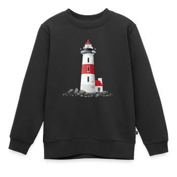 Leuchtturm An Der Felsigen Küste - Kinder Premium Organic Sweatshirt - Schwarz - Vorne - AI Model Kid Female (0cm)