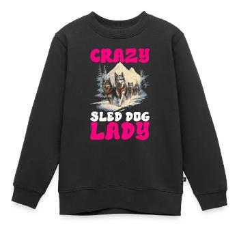 Traîneau Chiens de traîneau - Sweat Premium enfant bio - noir - Devant - AI Model Kid Female (0cm)