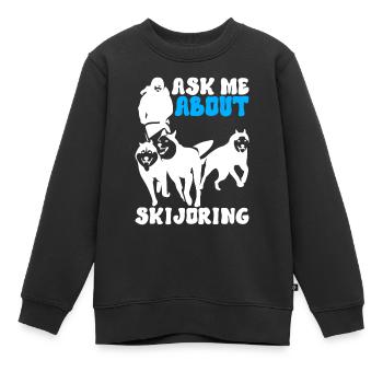 Traîneau Chiens de traîneau - Sweat Premium enfant bio - noir - Devant - AI Model Kid Female (0cm)