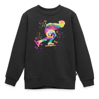Patineuse de vitesse Sportswoman Patinage de vitesse - Sweat Premium enfant bio - noir - Devant - AI Model Kid Female (0cm)