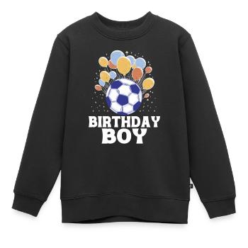 Geburtstagsbuldenfußballspieler Bday Team Party - Kinder Premium Organic Sweatshirt - Schwarz - Vorne - AI Model Kid Female (0cm)