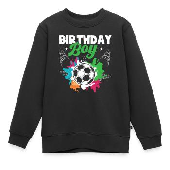 Geburtstagsbuldenfußballspieler Bday Team Party - Kinder Premium Organic Sweatshirt - Schwarz - Vorne - AI Model Kid Female (0cm)